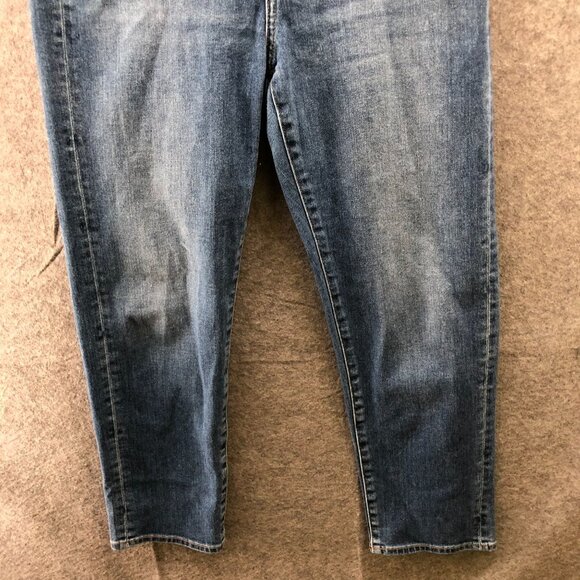 Uniqlo High Rise Straight Jean Womens 30 Blue Stretch Medium Wash - Picture 4 of 10